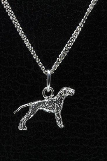 Zilveren Cesky fousek met staart ketting hanger - klein, Sieraden, Tassen en Uiterlijk, Kettinghangers, Verzenden