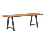 vidaXL Eettafel rechthoekig 240x80x74 cm massief eikenhout, Huis en Inrichting, Tafels | Eettafels, Verzenden, Nieuw