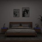 vidaXL Nachtkastjes met LEDs 2 st wandgemonteerd bruin, Huis en Inrichting, Slaapkamer | Nachtkastjes, Minder dan 45 cm, Verzenden