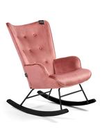 Aemely® Schommelstoel Steerne - Roze Velvet, Zwart Hout, Ophalen of Verzenden, Nieuw, Stoel(en)