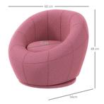 TRUUSK Pluche Fauteuil - Accentstoel in Roze - Draaibaar en, Verzenden, Nieuw
