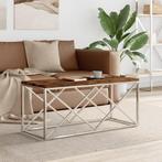 vidaXL Salontafel roestvrij staal en massief hergebruikt, Huis en Inrichting, Tafels | Salontafels, Minder dan 50 cm, Verzenden