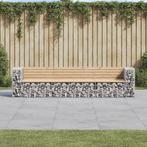 vidaXL Tuinbank schanskorfontwerp 287x71x65,5 cm massief, Tuin en Terras, Tuinbanken, Verzenden, Nieuw