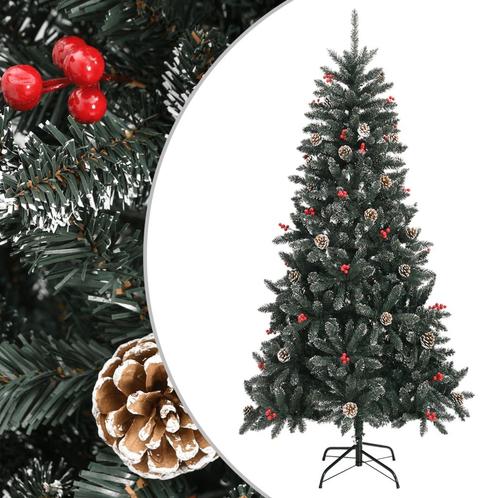 vidaXL Kunstkerstboom met standaard 210 cm PVC groen, Diversen, Kerst, Nieuw, Verzenden