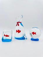 Guidotti - sculptuur, Tris di Mare - 6.5 cm - Murano-glas -, Antiek en Kunst, Antiek | Glas en Kristal