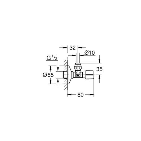 Hoekstopkraan Grohe Angle Valves Hard Graphite Geborsteld, Doe-het-zelf en Verbouw, Sanitair, Ophalen of Verzenden