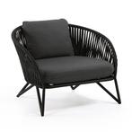 *WOONWINKEL* Kave Home Branzie Grote Tuinstoel Zwart Touw, Huis en Inrichting, Fauteuils, Verzenden, Nieuw