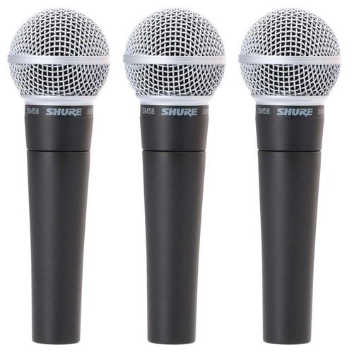 Shure SM 58 dynamische zangmicrofoon (set van 3), Muziek en Instrumenten, Microfoons, Verzenden