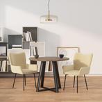 vidaXL Eetkamerstoelen 2 st fluweel crèmekleurig, Huis en Inrichting, Stoelen, Verzenden, Nieuw