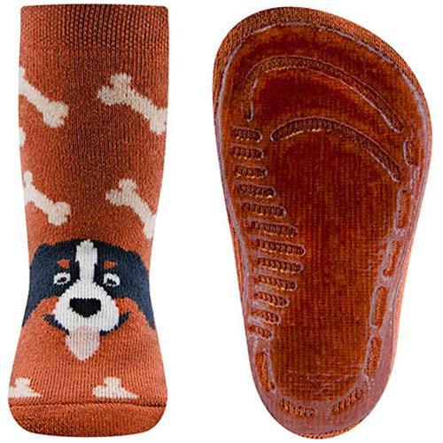Antislipsok Ewers - Bruin/Noga met Berner Sennen Hond en Bot, Kinderen en Baby's, Babykleding | Schoentjes en Sokjes, Nieuw, Ophalen of Verzenden