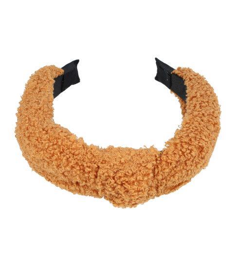 Haarband Diadeem Knoop Teddy Stof 4cm Bruin, Sieraden, Tassen en Uiterlijk, Uiterlijk | Haarverzorging, Verzenden