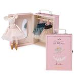 Moulin Roty Ballerina Muis met Roze Garderobe Koffertje, Verzenden, Nieuw