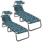 Dubbel Zonnebed Groen | Gebruikt | OP = OP, Tuin en Terras, Ophalen of Verzenden, Nieuw, Metaal