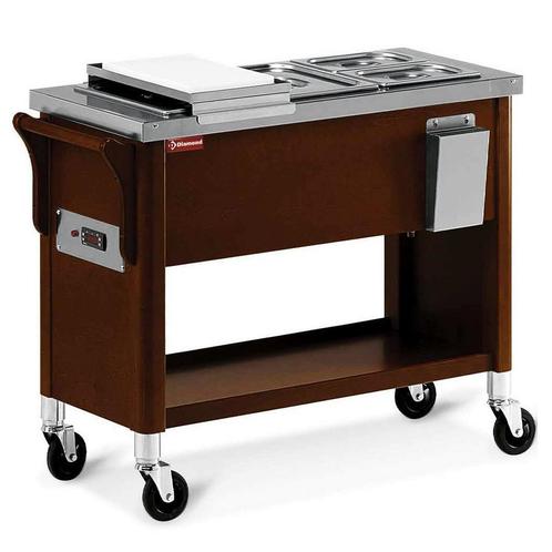 Bain-Marie Wagen | Houtlook (Wengé) | 3x 1/2 GN | 1.95kW, Zakelijke goederen, Horeca | Keukenapparatuur, Nieuw in verpakking, Verzenden