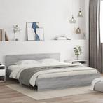 vidaXL Bedframe met hoofdeinde en LED-licht grijs sonoma, Eenpersoons, Verzenden, Nieuw, 80 cm