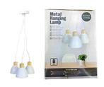 Metalen Hanglamp met Drie Lampenkappen | Wit, Huis en Inrichting, Lampen | Hanglampen, Nieuw, Overige materialen, Verzenden
