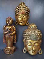 Drie Boeddhistische snijwerken - Beeld - Indonesië (Zonder