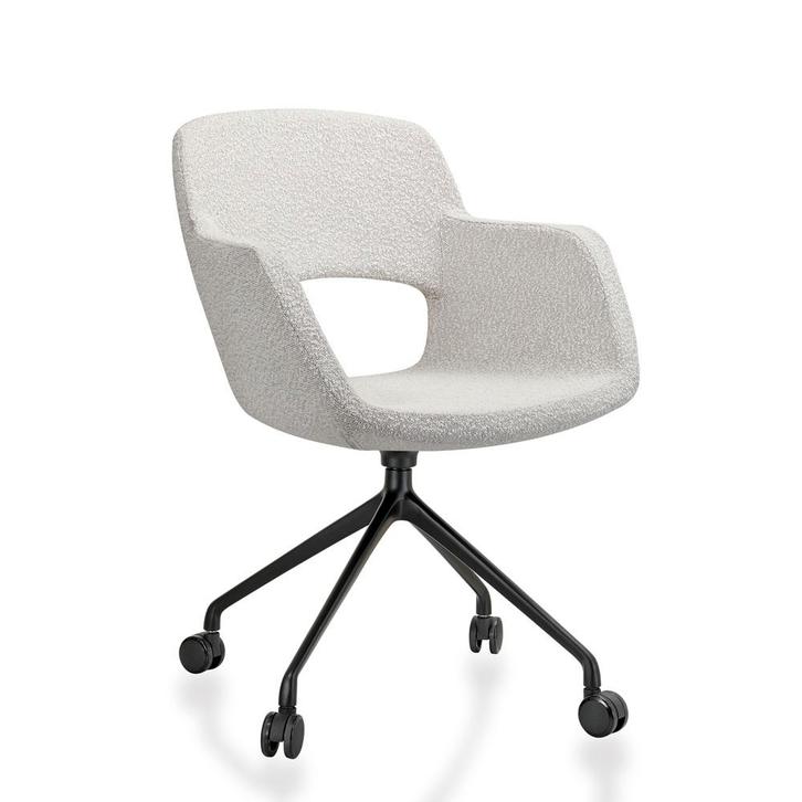 Comfora Vergaderstoel op Wielen in Bouclé Stoffering, Huis en Inrichting, Stoelen, Nieuw, Ophalen of Verzenden