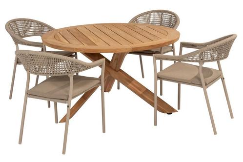 Taste by 4 Seasons Sienna tuinset latte met teakhouten Prado, Tuin en Terras, Tuinsets en Loungesets, Ophalen of Verzenden