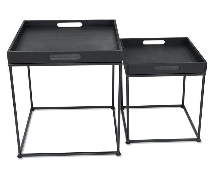 Fitz Living Salontafels - Vierkante bijzettafels - 2 Stuks -, Huis en Inrichting, Tafels | Eettafels, Nieuw, Verzenden