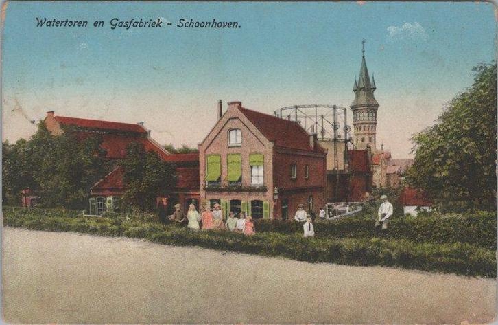 SCHOONHOVEN - Watertoren en Gasfabriek, Verzamelen, Ansichtkaarten | Nederland, Verzenden