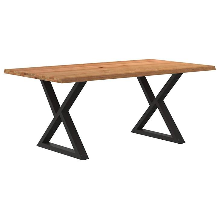 vidaXL Eettafel met natuurlijke rand 180x100x74cm eikenhout, Huis en Inrichting, Tafels | Eettafels, Nieuw, Verzenden