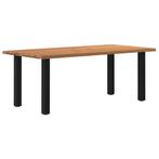 vidaXL Eettafel met natuurlijke rand massief eikenhout, Huis en Inrichting, Verzenden, Nieuw