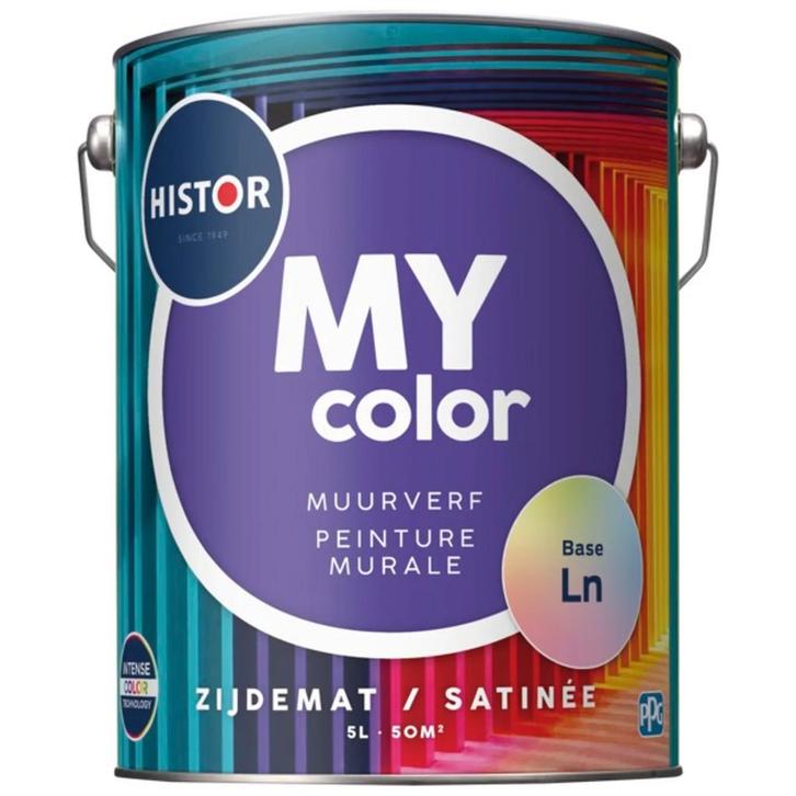 Histor MY color Muurverf Zijdemat RAL 9010 | Zuiver Wit 2.5L, Doe-het-zelf en Verbouw, Verf, Beits en Lak, Verf, Wit, Nieuw, Minder dan 5 liter