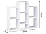 Moderne witte vakkenkast 85x22x76 cm - compacte boekenkast, Antiek en Kunst, Ophalen of Verzenden