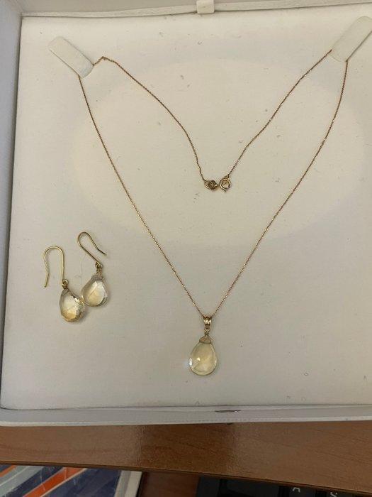Zonder Minimumprijs - 2-delige sieradenset - 18 karaat Geel, Sieraden, Tassen en Uiterlijk, Antieke sieraden