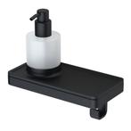 Planchet met Zeepdispenser en Handdoekhaak Geesa Frame Zwart, Ophalen of Verzenden, Nieuw, Bad