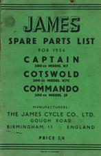 1954 James Spare Parts List - Captain - Cotswold - Commando, Motoren, Verzenden, Overige merken