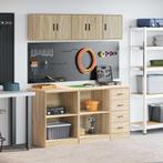 vidaXL Garagekasten 6 st Spaanplaat Sonoma eikenkleurig, Huis en Inrichting, Verzenden, Nieuw