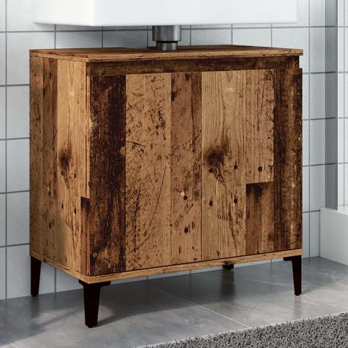 vidaXL Wastafelkast 58x33x60 cm bewerkt hout oud houtkleurig, Huis en Inrichting, Tafels | Kaptafels, Nieuw, Verzenden