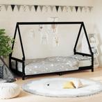 vidaXL Kinderbedframe 80x200 cm massief grenenhout zwart, Kinderen en Baby's, Verzenden, Nieuw