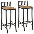 Barstoelen: Robuust Mangohout | OP = OP | Kroeg Sfeer Thuis, Met voetsteun, Nieuw, Ophalen of Verzenden, 90 cm of meer