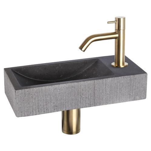 Fonteinset Differnz Ribble Natuursteen 38x18x8 cm Zwart Met, Doe-het-zelf en Verbouw, Sanitair, Overige typen, Nieuw, Ophalen of Verzenden