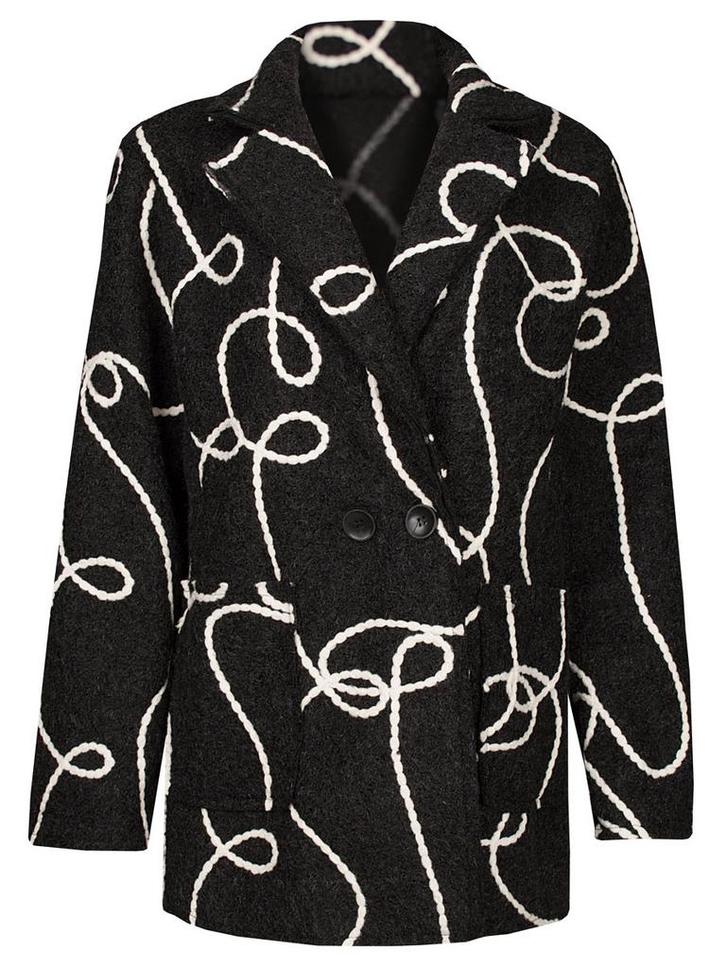 Jas Bouclé Zwart, damesjas, Kleding | Dames, Jassen | Winter, Verzenden