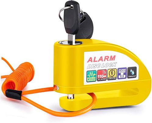 VINZ Elbroes Alarm Schijfremslot 6mm - Geel