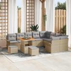 vidaXL Tuin Sofa Set 12 pcs Beige poly rattan, Verzenden, Nieuw