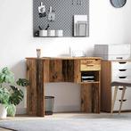 vidaXL Bureau met lade Oud hout 90 x 49.5 x 75 cm Bewerkt, Huis en Inrichting, Bureaus, Verzenden, Nieuw