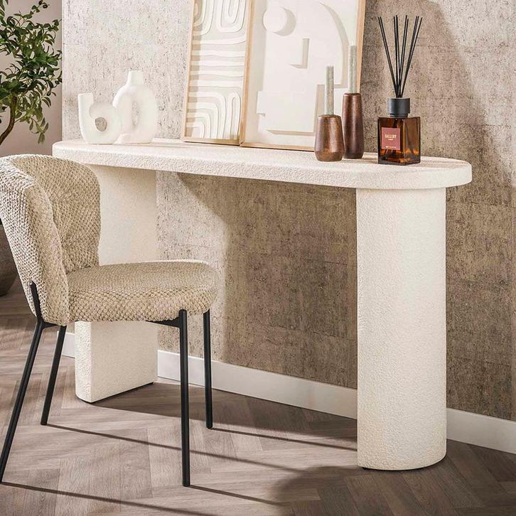 *WOONWINKEL* Ovale Sidetable Wit Marmer, Huis en Inrichting, Tafels | Sidetables, Nieuw, Verzenden