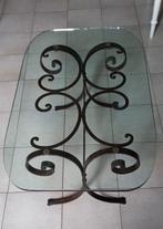 Middentafel - Smeedijzer, Kristal - Tafel van smeedijzer met, Antiek en Kunst