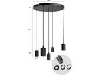 Calex Retro Plafondlamp - 5x E27 - Hanglamp Industrieel -, Verzenden, Zo goed als nieuw