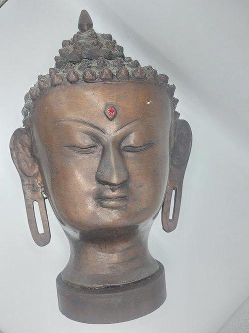 Hoofd - Tibetan Asian Copper Buddha Head - Wedding ritual, Antiek en Kunst, Antiek | Overige Antiek