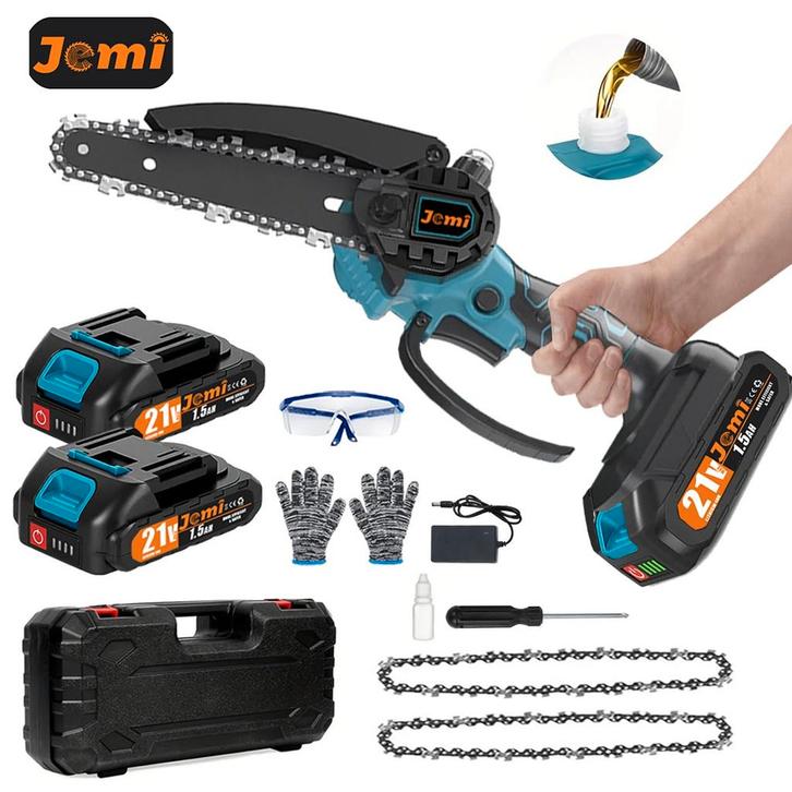 Mini kettingzaag - Elektrische snoeischaar - Met accu - Blau, Doe-het-zelf en Verbouw, Gereedschap | Overige machines, Nieuw, Verzenden