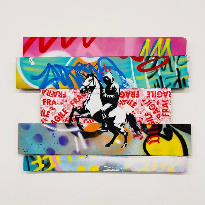 AIIROH - Unicorn Riot Parallel World [100% handmade], Antiek en Kunst, Kunst | Schilderijen | Modern