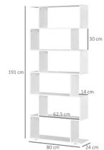 S-vormige Boekenkast met 6 Planken – Modern Opbergrek 80x24x, Verzenden, Nieuw