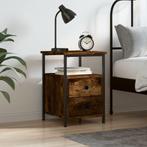 vidaXL Nachtkastje 34x35,5x50 cm bewerkt hout gerookt, Minder dan 45 cm, Verzenden, Nieuw, Minder dan 55 cm