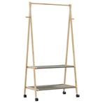 vidaXL Kledingrek met schappen en wielen 96x45,5x155,5 cm, Kleding | Dames, Kledingrekken, Verzenden, Nieuw